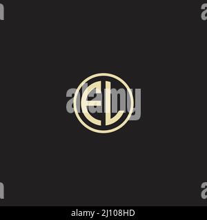 Circle initial based logo icon letter FL Stock Vector