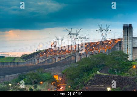 Itaipu Hydroelectric Dam on the Parana River. Stock Photo