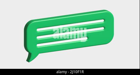 Isometric green speech bubble, dialogue, messenger shape. Stock Vector