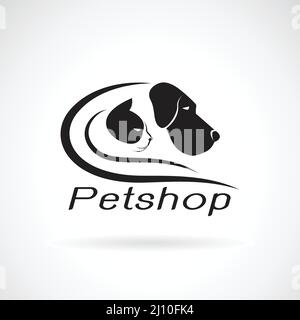 Vector of a dog and cat design on white background. Pet shop. Easy editable layered vector illustration. Stock Vector