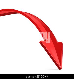 red arrow on white background. Isolated 3D illustration Stock Photo