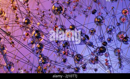 Scientific medical background with atoms and molecules Stock Photo