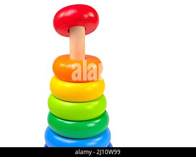 Ring stack tower isolated against white background Stock Photo