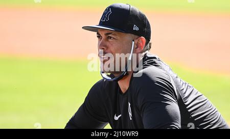 New York Yankees outfielder Giancarlo Stanton (27) during game against the  Baltimore Orioles at Yankee Stadium in Bronx, New York on April 8, 2018.  Orioles defeated Yankees 6-3. (Tomasso DeRosa via AP Stock Photo - Alamy