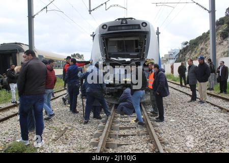 A collision between two trains left 95 injured who were transported to ...