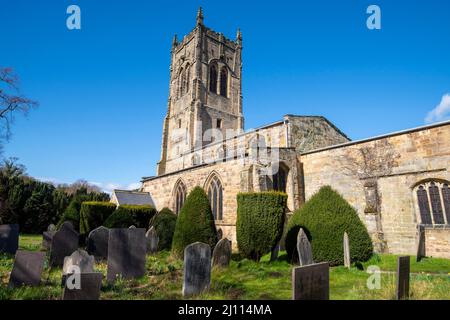 Spring at St Bartholomew's Church at Elvaston Castle in Derbyshire, England UK Stock Photo