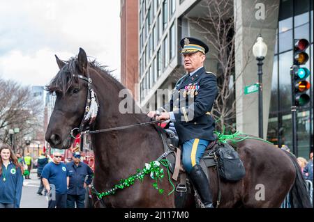 March 20, 2022, South Boston St. Patrick's Day Parade, produced by the South Boston Allied War Veterans Council Stock Photo