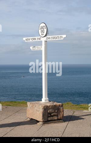 Land's End Signpost Stock Photo