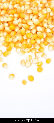 Background of yellow maize corn kernels ready for making pop corn Stock Photo