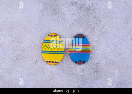 Easter cookies in shape of eggs a Stock Photo