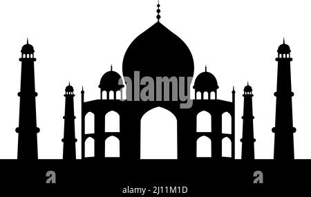 Silhouette of taj mahal Stock Vector