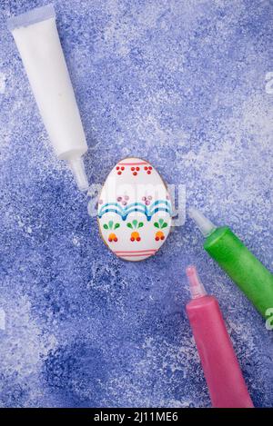 Easter cookies in shape of eggs a Stock Photo