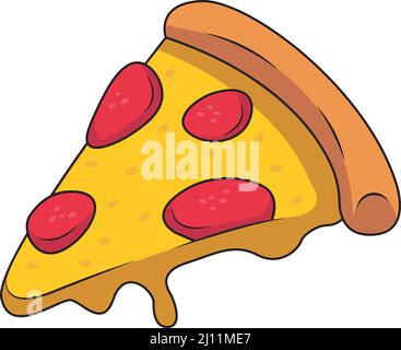 flying slice of pizza cartoon vector illustration Stock Vector Image ...