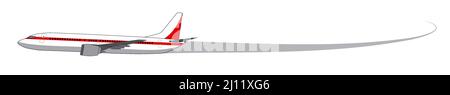 Commercial airliner airplane with a path tail - Vector Illustration Stock Vector