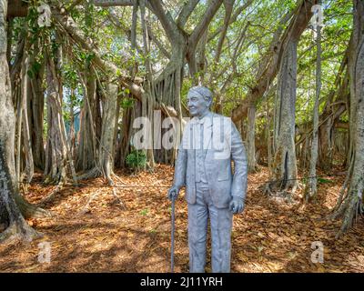 Thomas Edison statue at the Edison and Ford Winter Estates in Fort Myers Florida USA Stock Photo