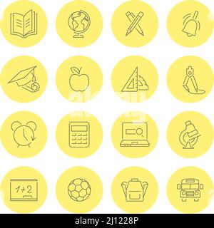 Vector set of education concept line icons Stock Vector