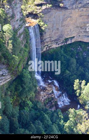 A view of Katoomba Falls in the Blue Mountains of Australia Stock Photo