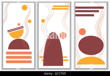 Set of card templates with abstract geometric shapes.Vector illustration. Stock Vector