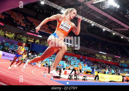 Lieke Klaver (NED) in action in 400m women Round 1 during World Athletics Indoor Championships March 18, 2022 in the Kombank Arena in Belgrade, Serbia Credit: SCS/Soenar Chamid/AFLO/Alamy Live News Stock Photo