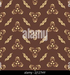 Seamless ornamental traditional vector pattern with golden borders in orientalist Ottoman kaftan style with abstract motifs. Use for clothing, fabric Stock Vector