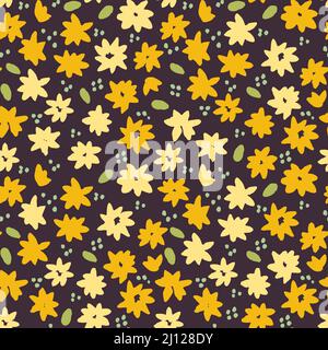 Spring and summer field vector seamless pattern Stock Vector
