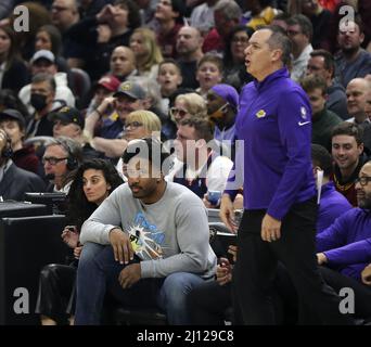 Cleveland, United States. 21st Mar, 2022. Cleveland Browns Defensive End Myles Garrett attends the Cleveland Cavaliers vs theLos Angeles Lakers game at Rocket Mortgage FieldHouse in Cleveland, Ohio on Monday, March 21, 2022. Photo by Aaron Josefczyk/UPI Credit: UPI/Alamy Live News Stock Photo