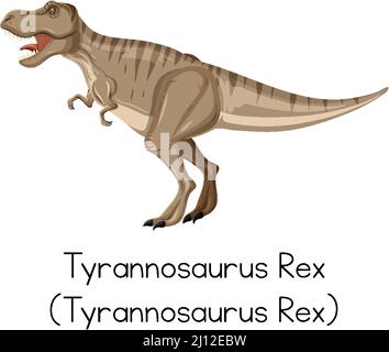 Cartoon Tyrannosaurus Rex Roaring on White Background Stock Vector