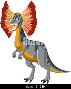 Dinosaur dilophosaurus vector illustration - white border Stock Vector ...