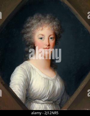 Portrait of Marie Antoinette (1755-1793), oil on panel painting by Elisabeth-Louise Vigée Le Brun, 1800 Stock Photo