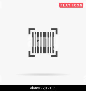 Barcode reader flat vector icon. Hand drawn style design illustrations. Stock Vector