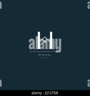 Logo design of H in vector for construction, home, real estate, building, property. Minimal trendy icon design template. Stock Vector