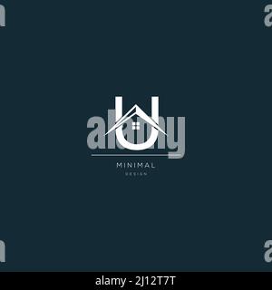 Logo design of U in vector for construction, home, real estate, building, property. Minimal trendy icon design template. Stock Vector