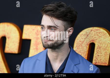 Los Angeles, United States. 21st Mar, 2022. WESTWOOD, LOS ANGELES, CALIFORNIA, USA - MARCH 21: English actor Daniel Radcliffe arrives at the Los Angeles Premiere Of Paramount Pictures' 'The Lost City' held at the Regency Village Theatre on March 21, 2022 in Westwood, Los Angeles, California, United States. (Photo by Xavier Collin/Image Press Agency) Credit: Image Press Agency/Alamy Live News Stock Photo