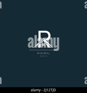 Logo design of R in vector for construction, home, real estate, building, property. Minimal trendy icon design template. Stock Vector