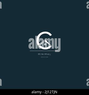 Logo design of C in vector for construction, home, real estate, building, property. Minimal trendy icon design template. Stock Vector