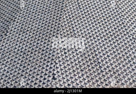 Eco-parking. Lawn grating for parking made of concrete Stock Photo
