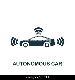 Autonomous Car icon. Monochrome simple icon for templates, web design and infographics Stock Vector