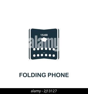 Folding Phone icon. Monochrome simple icon for templates, web design and infographics Stock Vector
