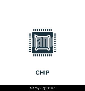 Chip icon. Monochrome simple icon for templates, web design and infographics Stock Vector