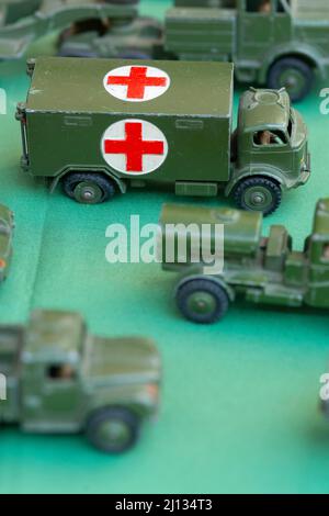 Miniature Vintage Military Vehicles Stock Photo