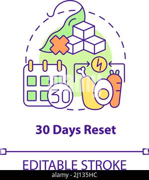 Thirty days reset concept icon Stock Vector