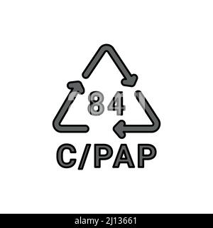 Composites recycling C PAP 84 line icon. Consumption code. Editable stroke. Stock Vector