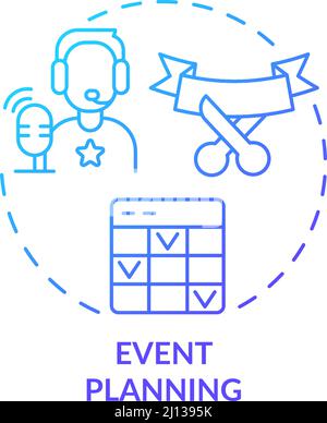 Event planning blue gradient concept icon Stock Vector