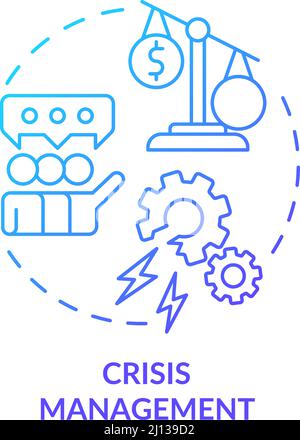 Crisis management blue gradient concept icons set Stock Vector Image ...