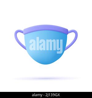 Medical or surgical face mask, breathing respirator mask. Health care, virus and infection protection concept. 3d vector icon. Cartoon minimal style. Stock Vector
