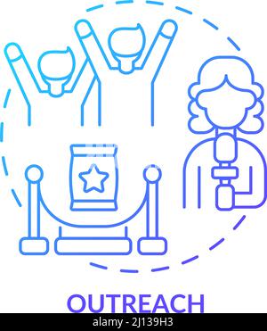 Outreach blue gradient concept icon Stock Vector