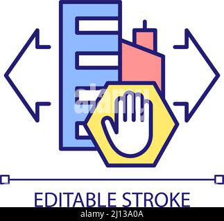 Danger of urbanization RGB color icon Stock Vector