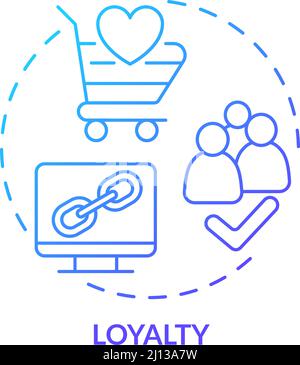 Loyalty blue gradient concept icon Stock Vector