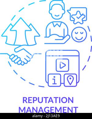 Reputation management blue gradient concept icon Stock Vector