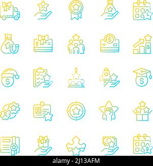 Bonuses gradient linear vector icons set Stock Vector